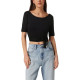 Guess Γυναικεία κοντομάνικη μπλούζα Round Back Bow Tee
